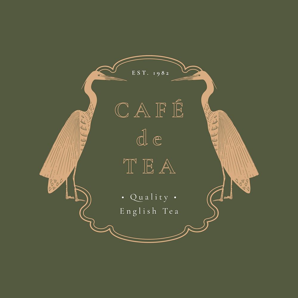 Aesthetic cafe badge illustration, remixed from public domain artworks 