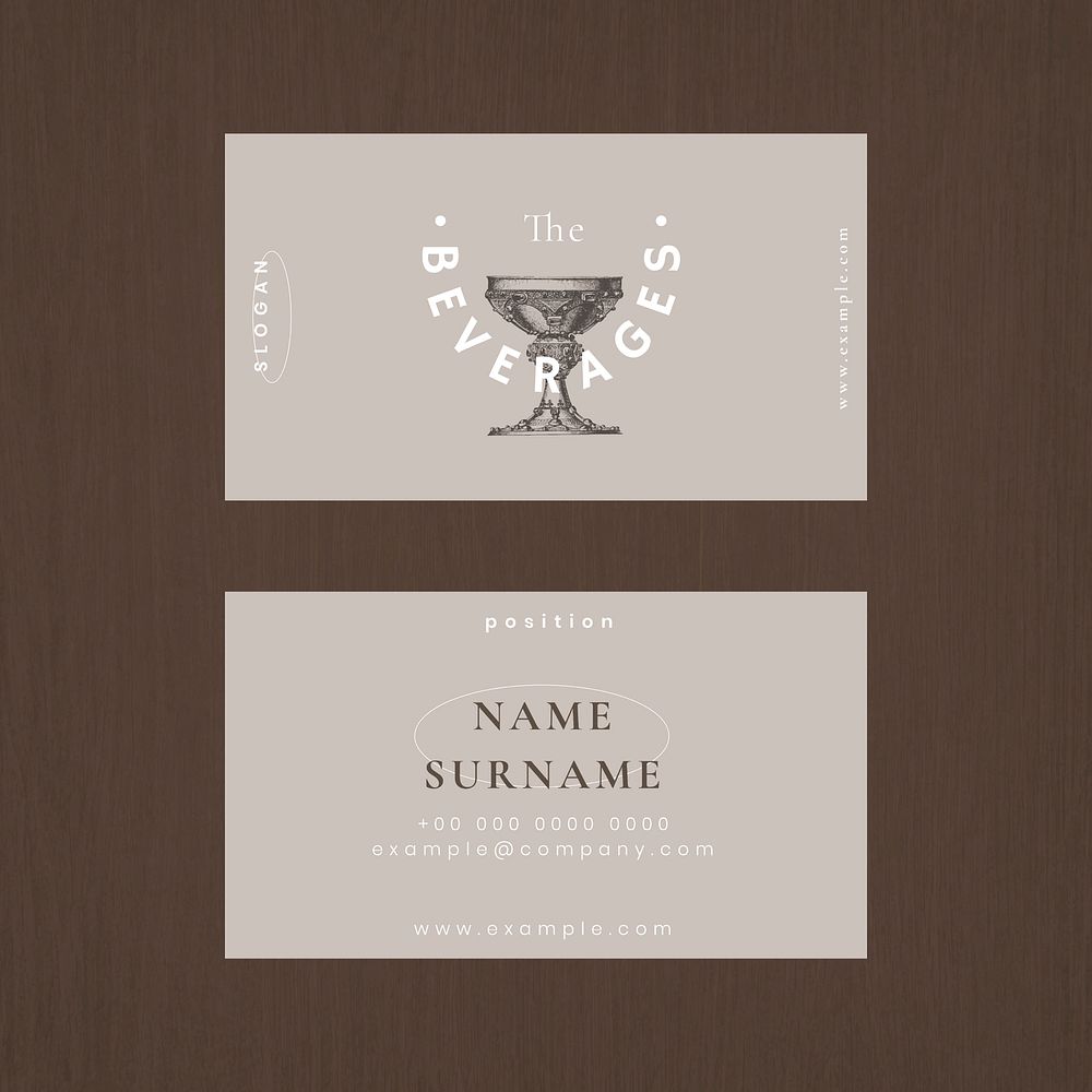 Aesthetic business card template vector for restaurant, remixed from public domain artworks