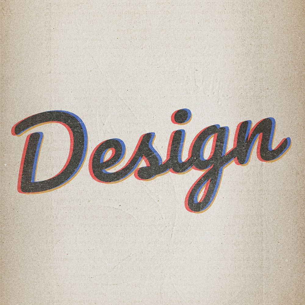 Design typography in vintage font