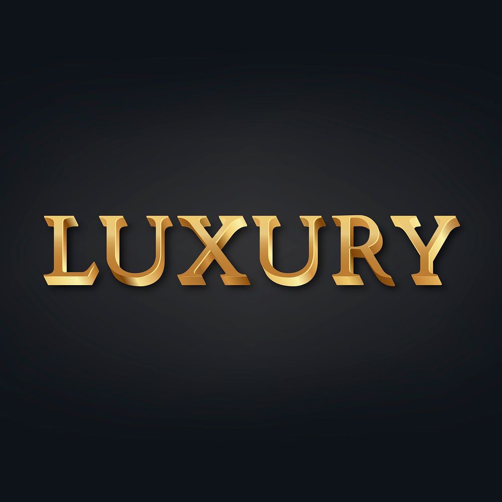 Luxury text in 3d golden font