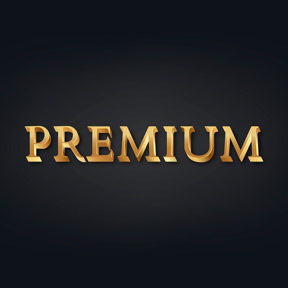 Premium typography in 3d golden font