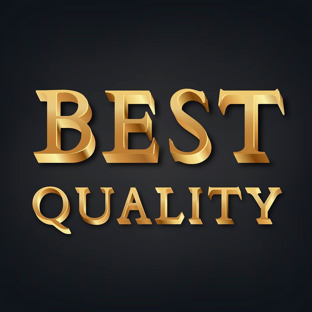 Best quality 3d golden typography on black background