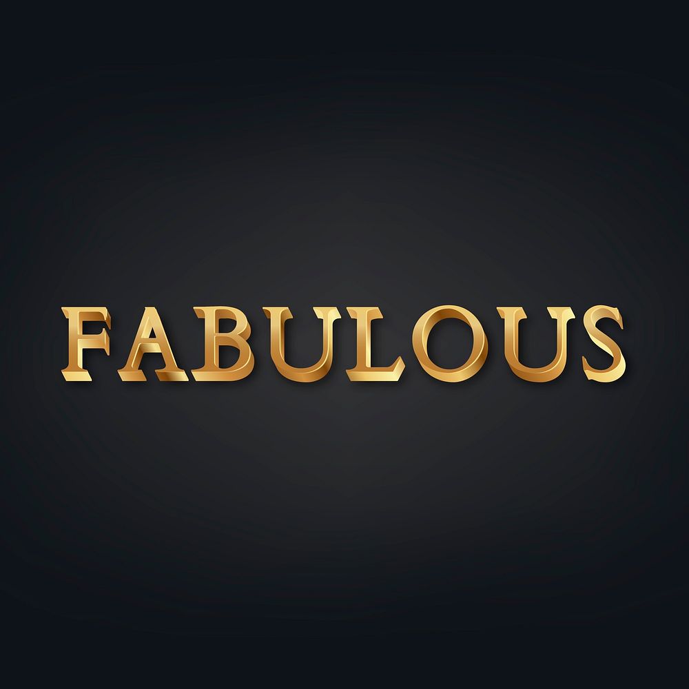 Fabulous 3d golden typography on black background