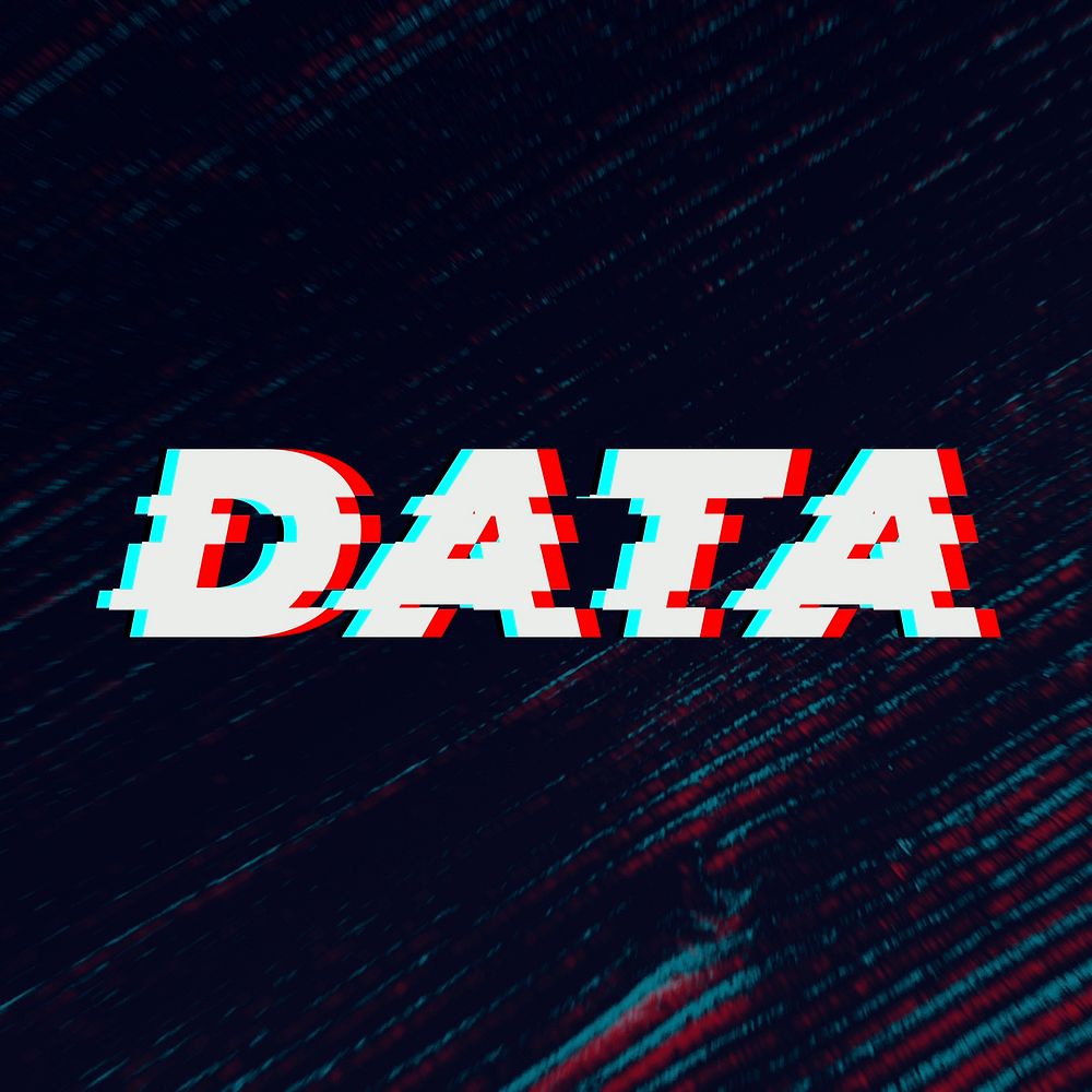 Data typography in glitch font