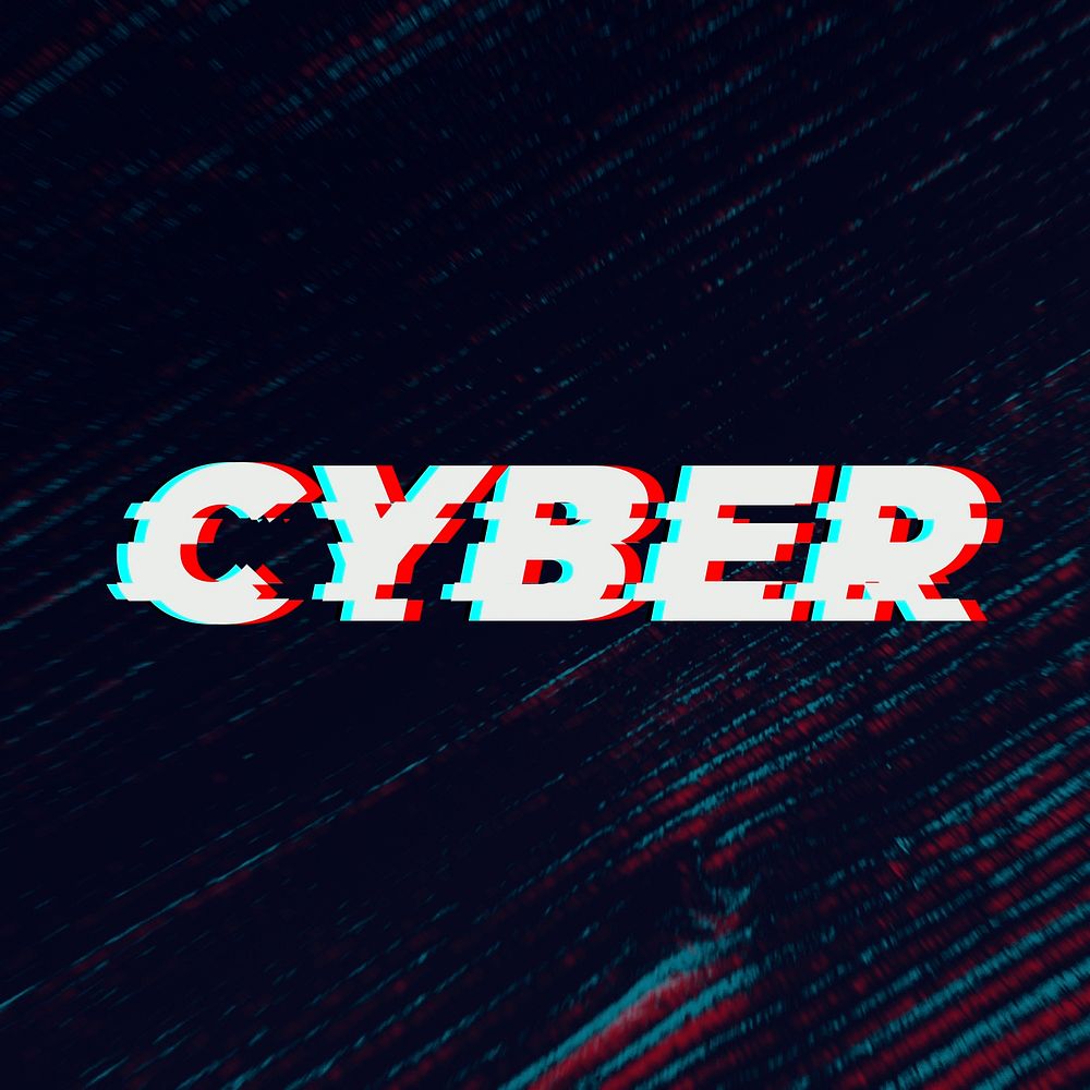 Cyber text in glitch font