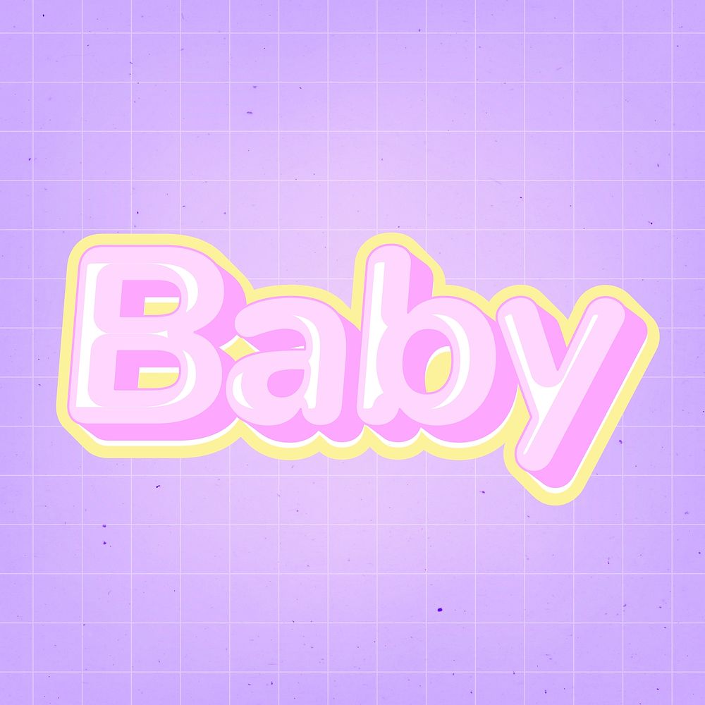 Baby text in cute comic font