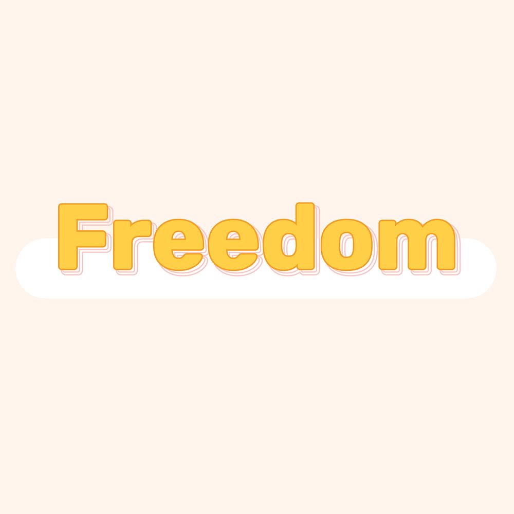 Freedom text in layered font