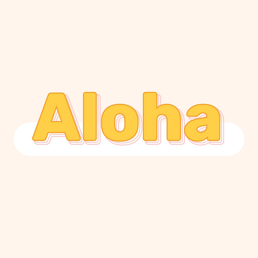 Aloha text in layered font