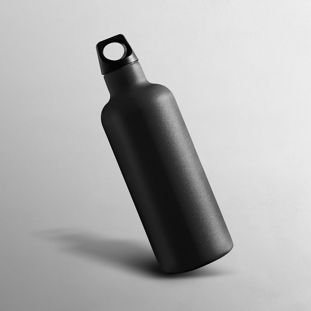 Minimal sport bottle in stainless steel with design space