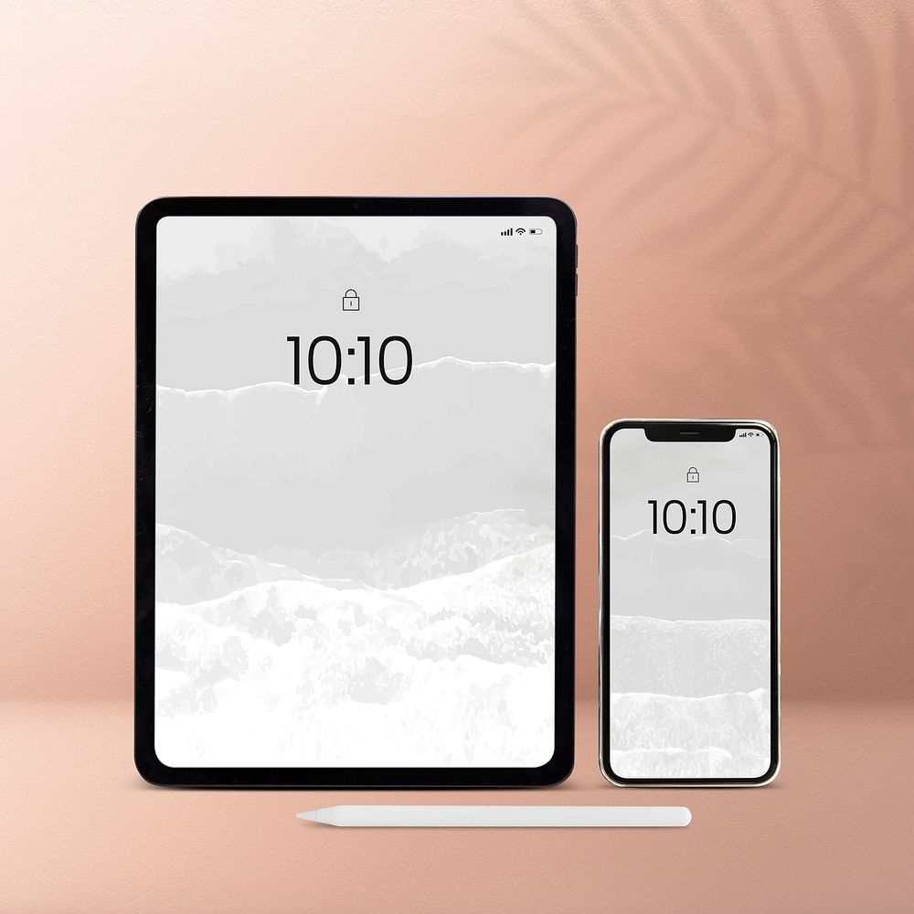 Tablet phone screen mockup psd digital device on aesthetic background