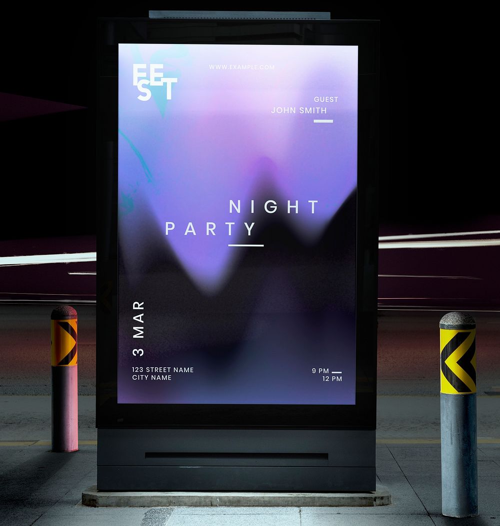 Digital ad sign mockup psd screen at the bus stop