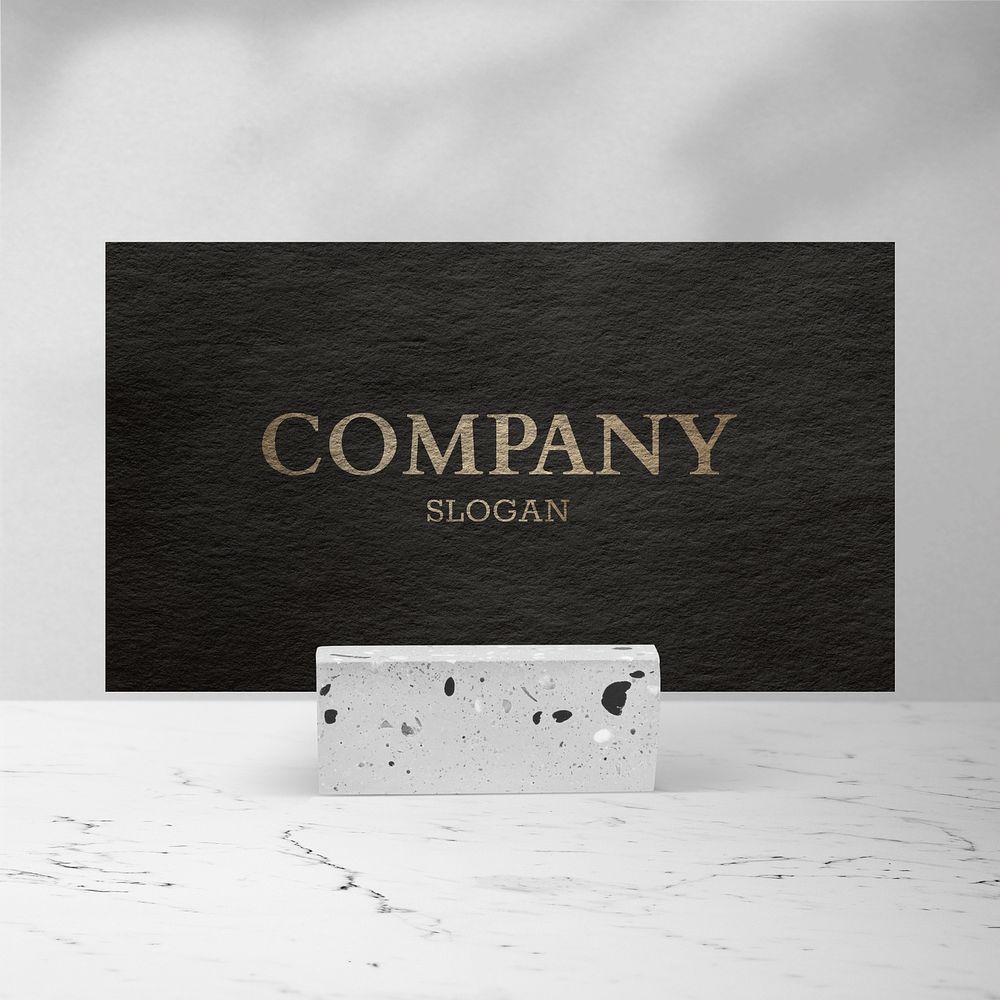 Luxury business card psd mockup with paper texture