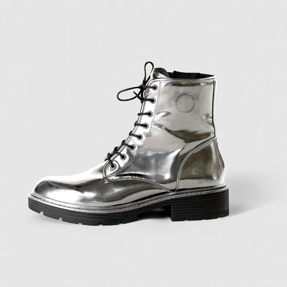 Metallic ankle boots grunge fashion