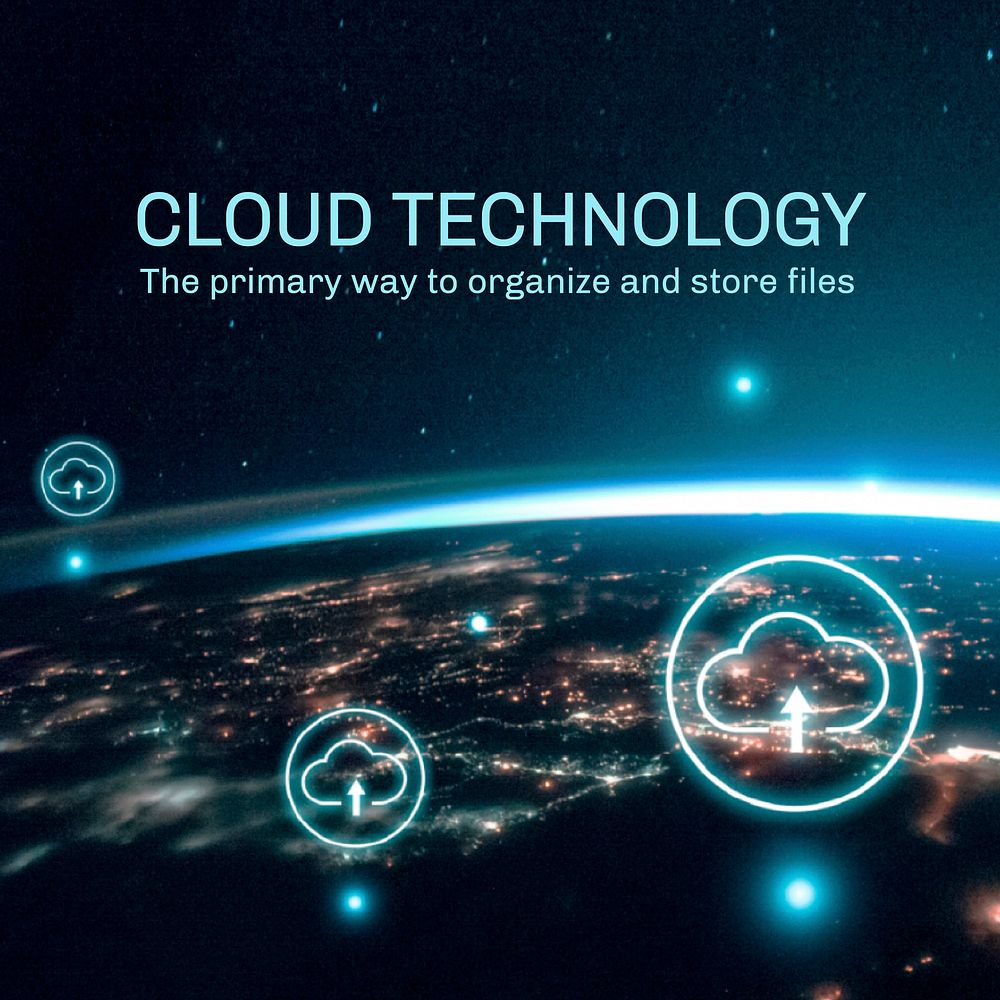 Cloud network template vector digital technology, remixed from public domain by Nasa