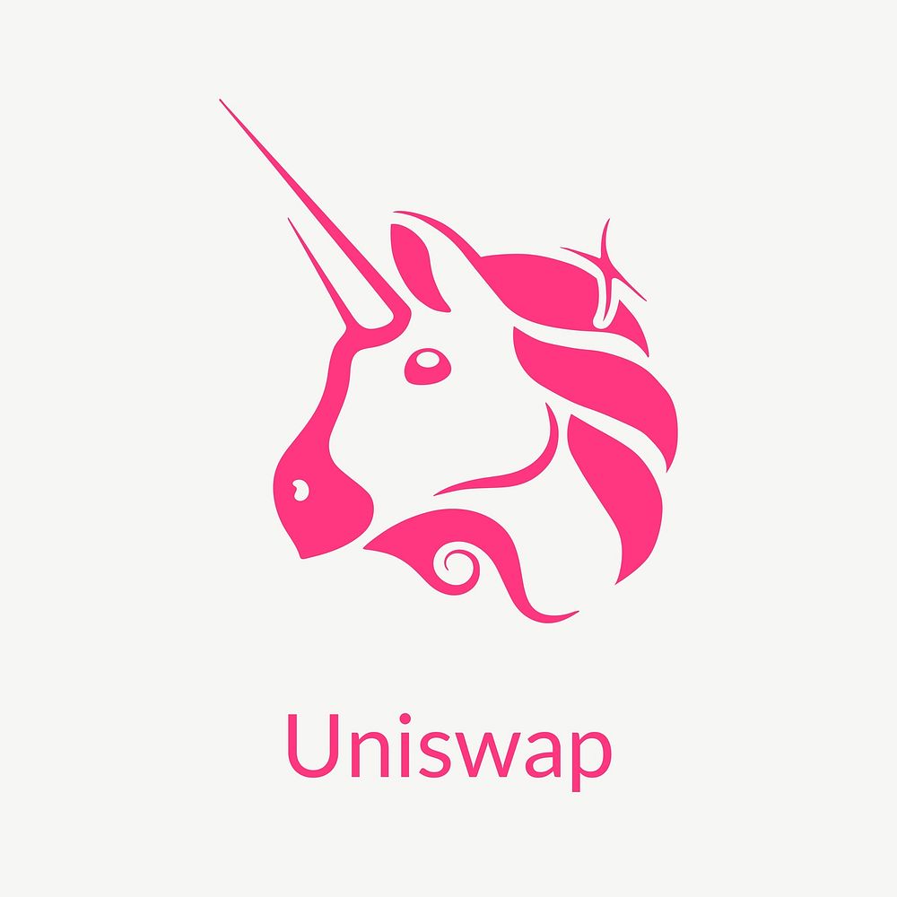 Uniswap cryptocurrency unicorn logo vector blockchain finance concept