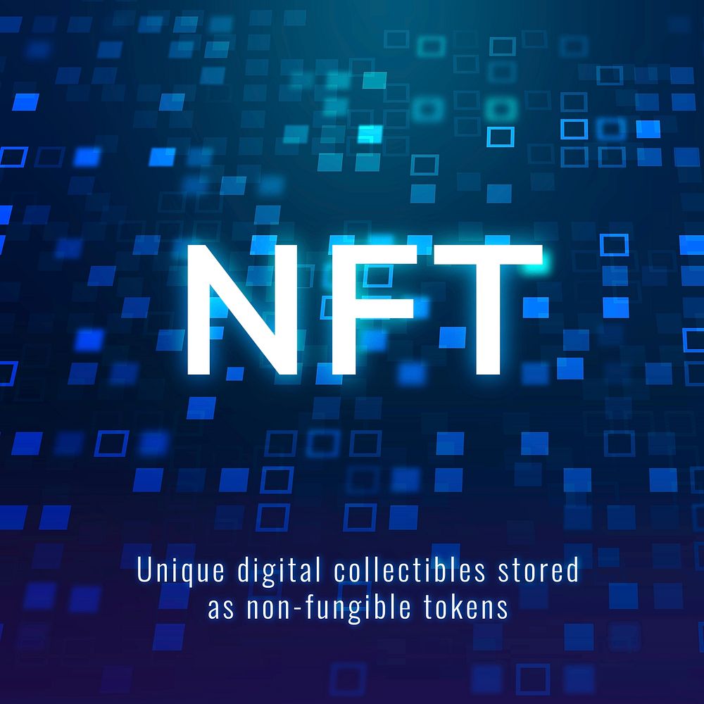 NFT crypto collectible template vector decentralized blockchain social media post