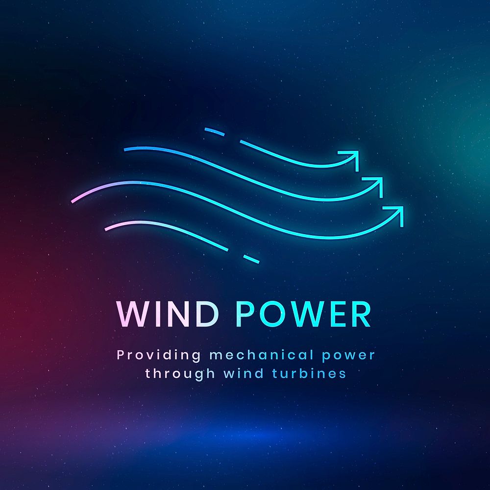 Wind power environmental logo psd with text