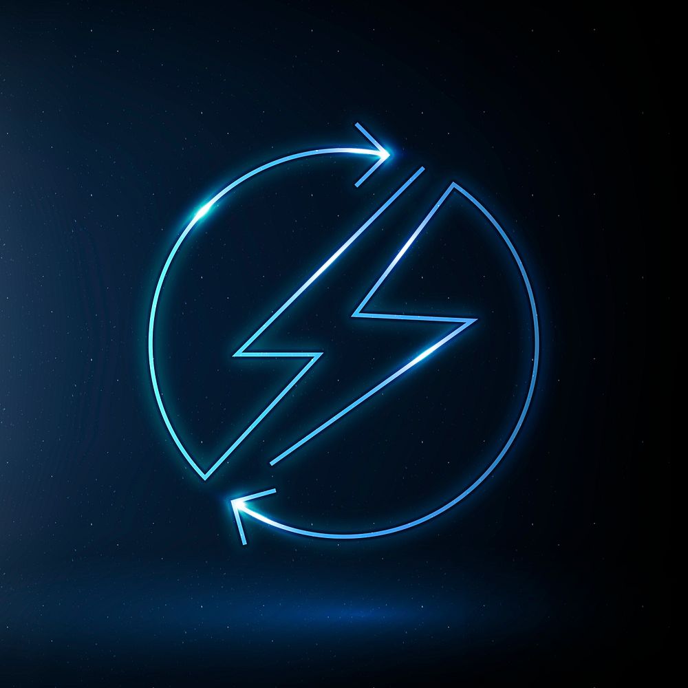 Lightning icon psd renewable energy symbol
