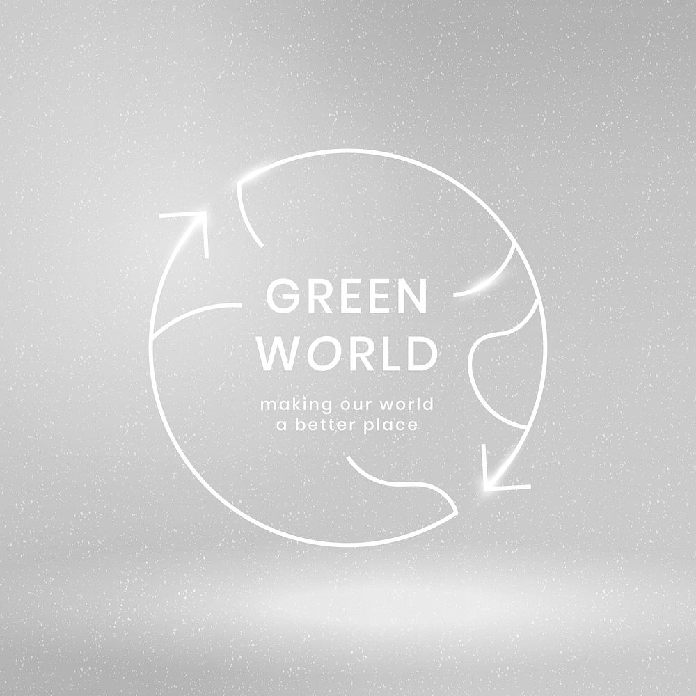 Global environmental logo with green world text