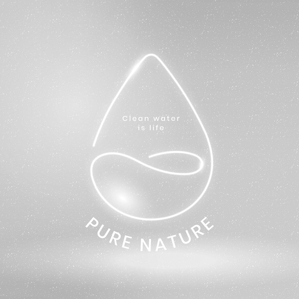Water environmental logo with pure nature text