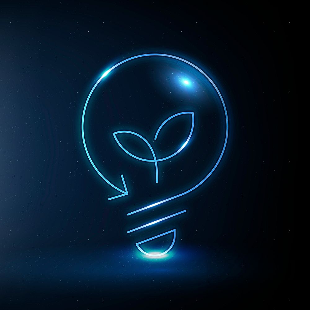 Environmental light bulb icon clean technology symbol