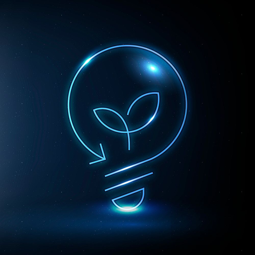 Environmental light bulb icon psd clean technology symbol