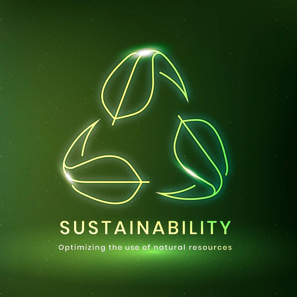 Sustainability environmental logo psd with text