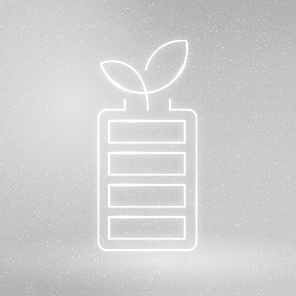 Rechargeable battery icon psd environmental friendly symbol