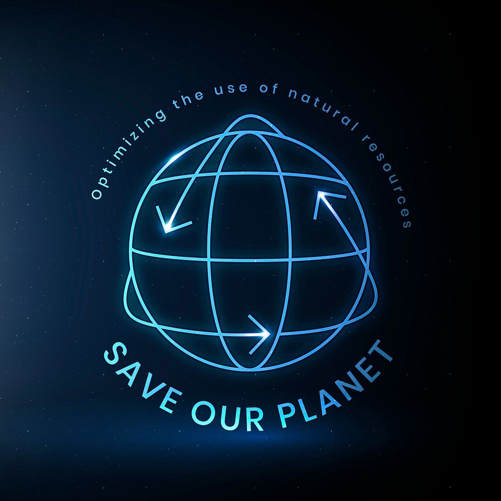 Global environmental logo file with save our planet text
