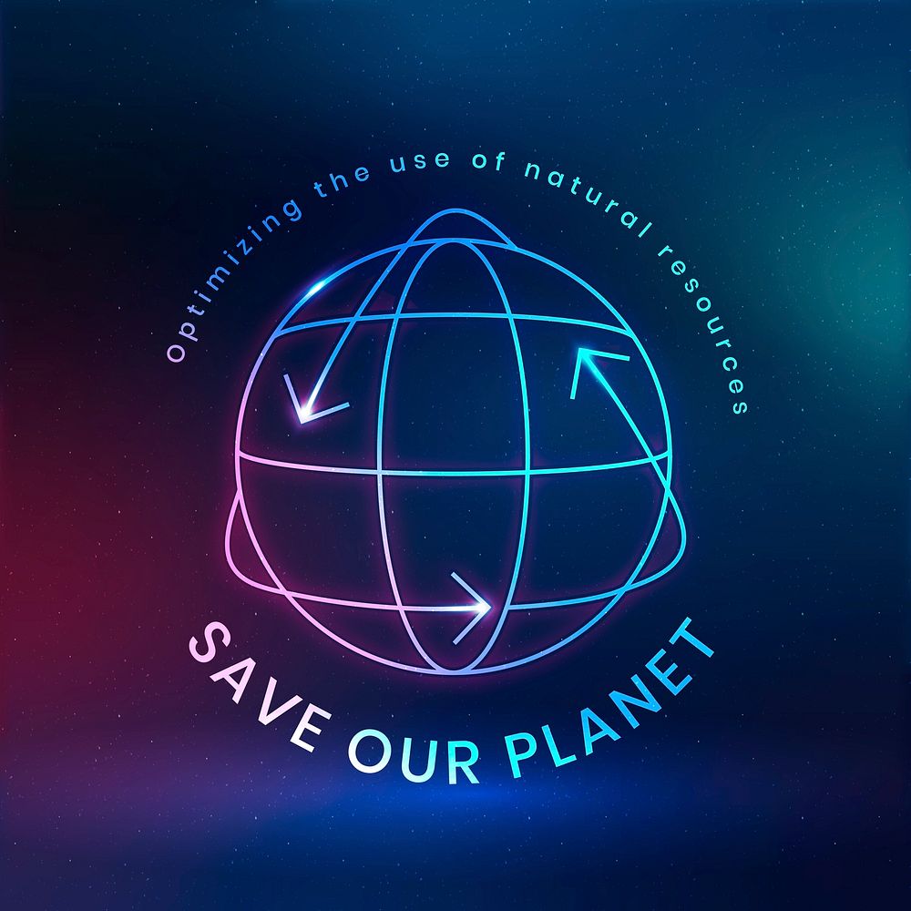 Global environmental logo with save our planet text