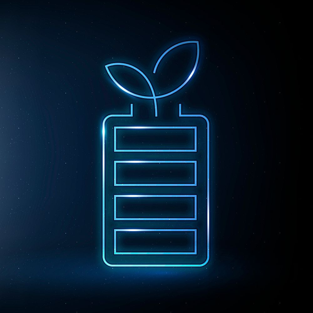 Rechargeable battery icon environmental friendly symbol