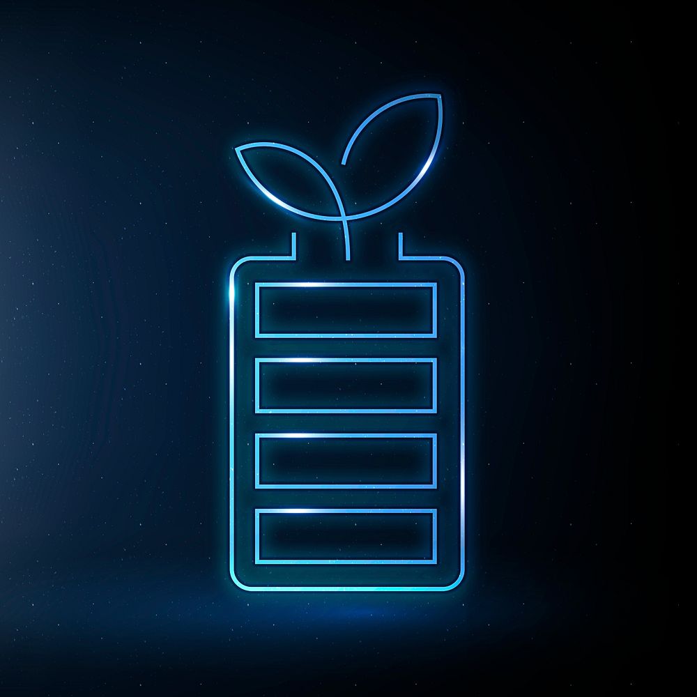 Rechargeable battery icon psd environmental friendly symbol