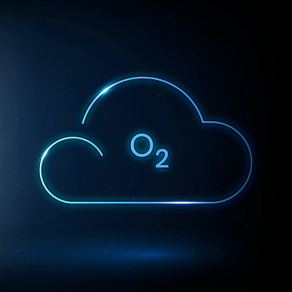 Cloud O2 icon vector oxygen symbol for air pollution