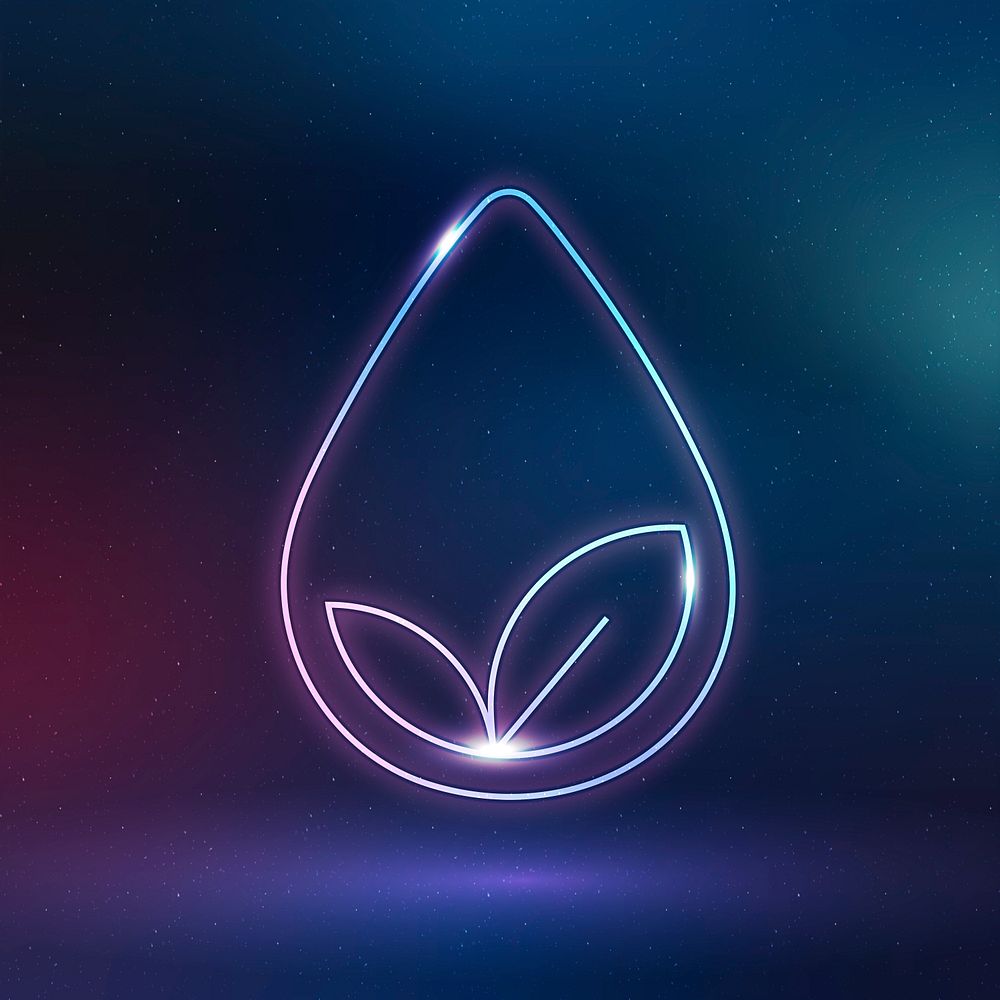 Water droplet icon psd environmental conservation symbol