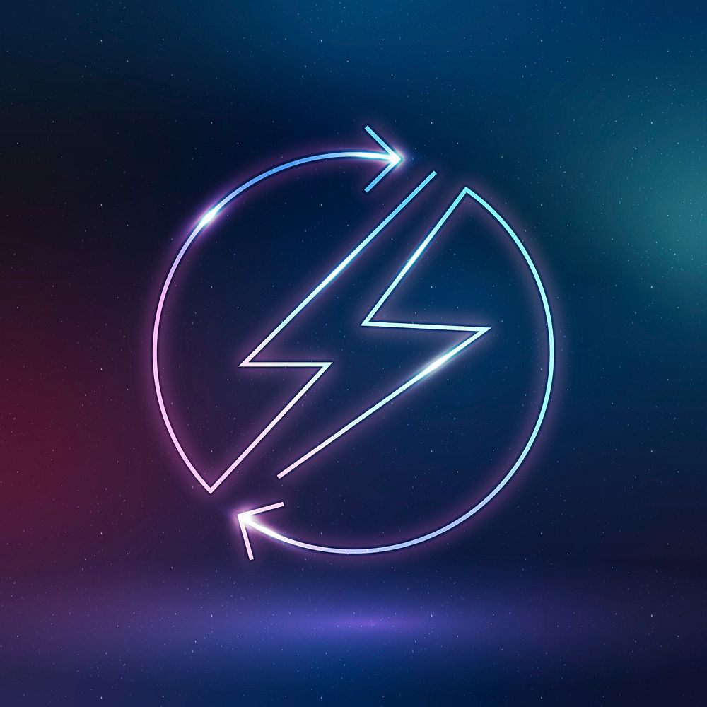 Lightning icon psd renewable energy symbol