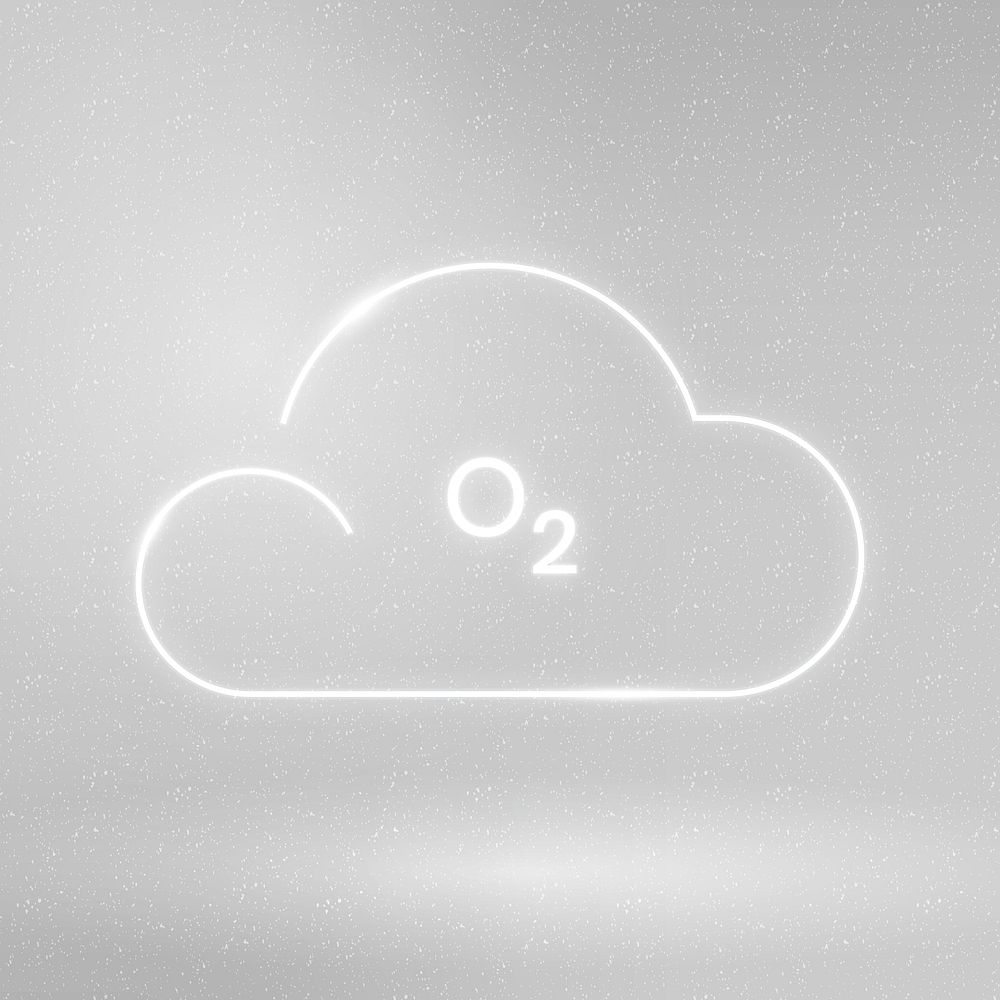 Cloud O2 icon oxygen symbol for air pollution