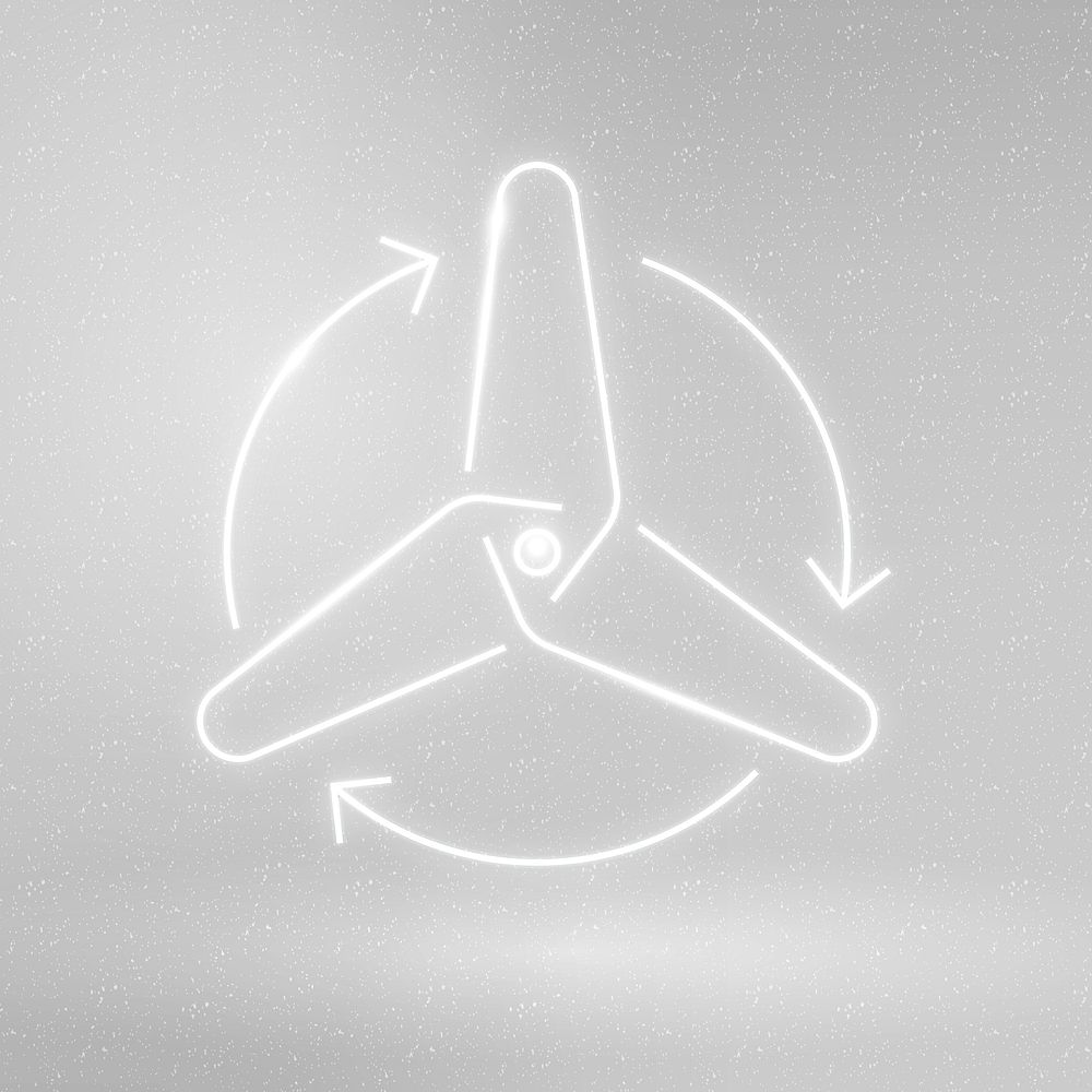 Wind turbine icon renewable energy symbol