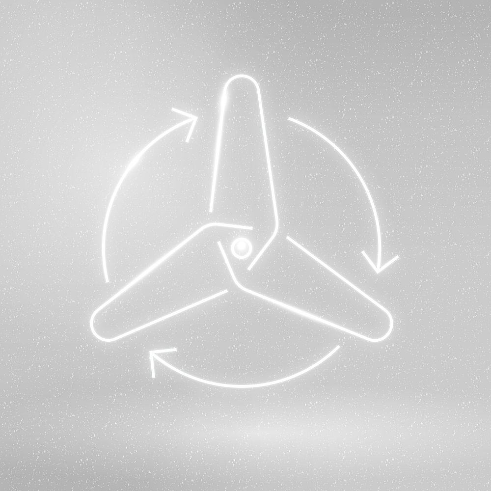 Wind turbine icon psd renewable energy symbol