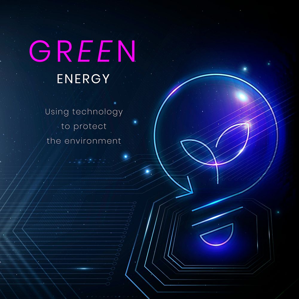 Green energy technology template vector environment banner