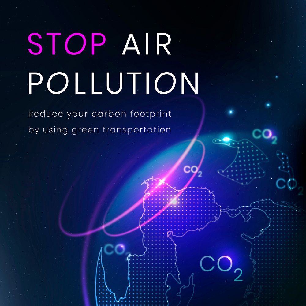 Stop air pollution template vector environment technology banner