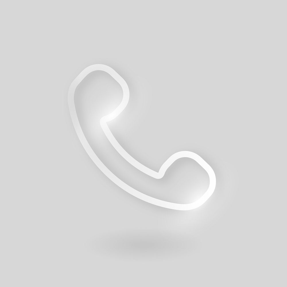 Phone call technology icon in silver on gray background