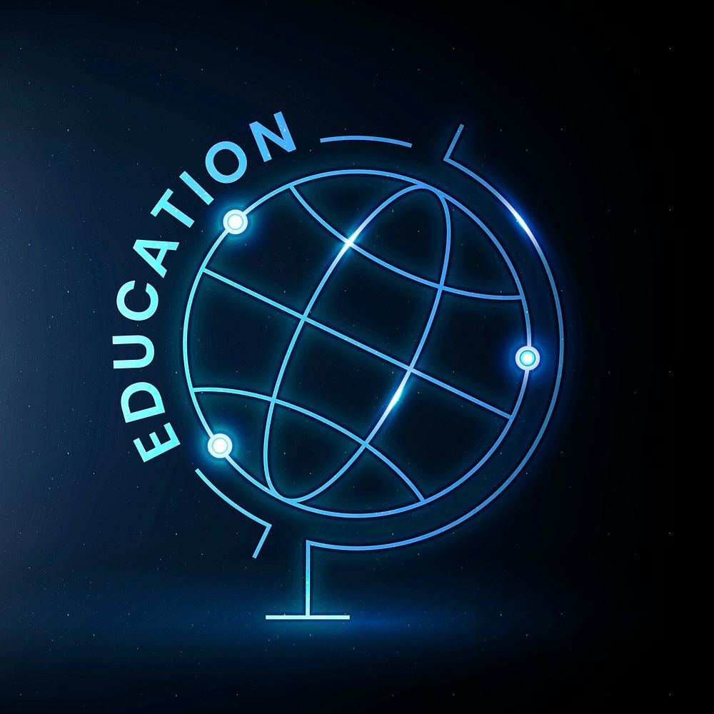 Geography education logo template vector with globe science graphic