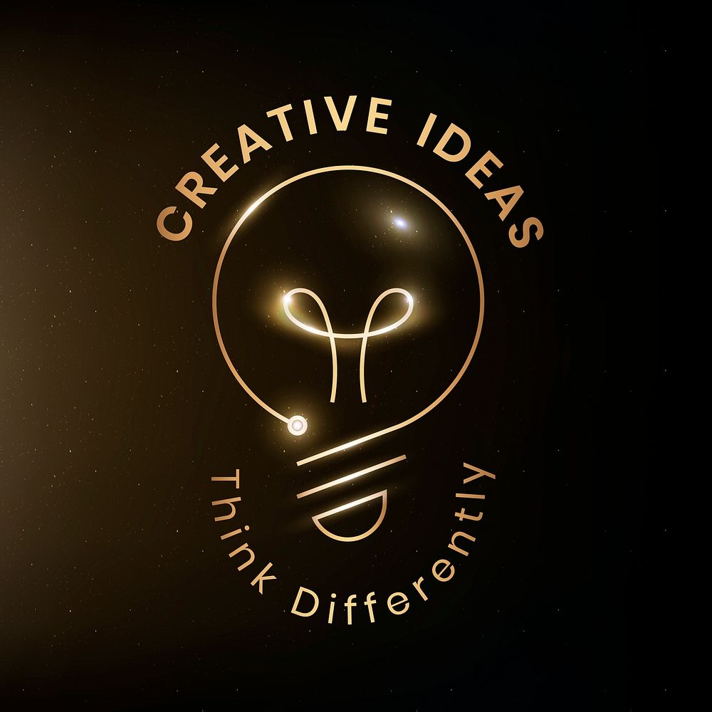 Creative ideas logo education technology with light bulb graphic