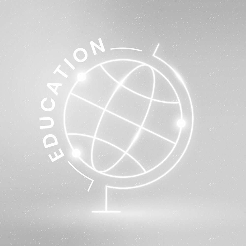 Geography education logo template psd with globe science graphic