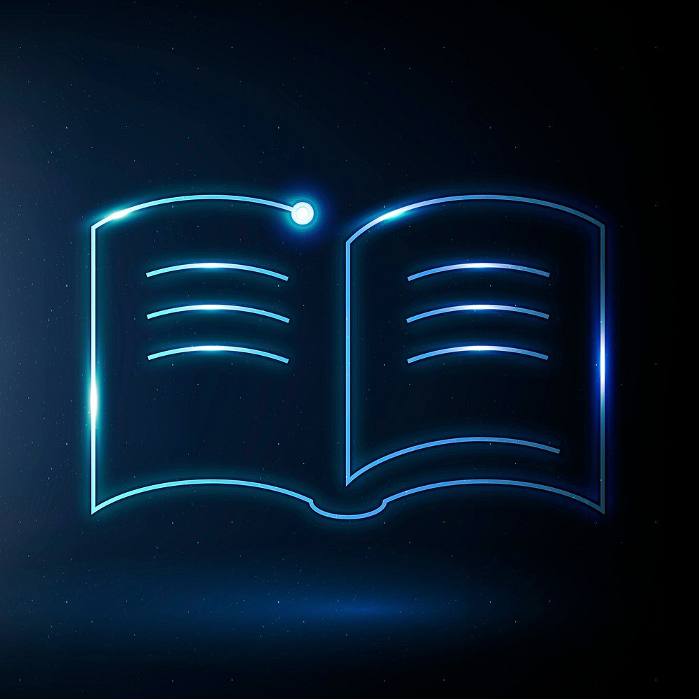 Textbook education icon vector blue e-book technology graphic