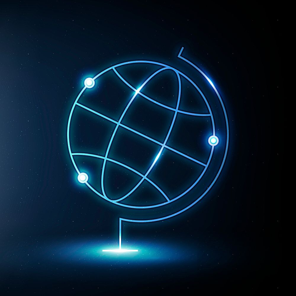 Globe geography education icon psd blue digital graphic