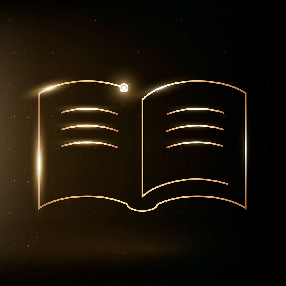 Textbook education icon psd gold e-book technology graphic