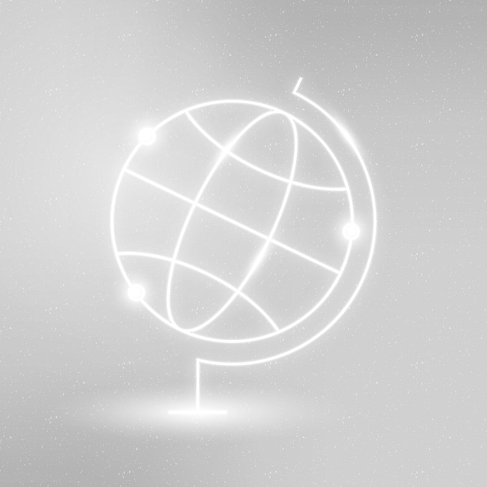 Globe geography education icon psd white digital graphic