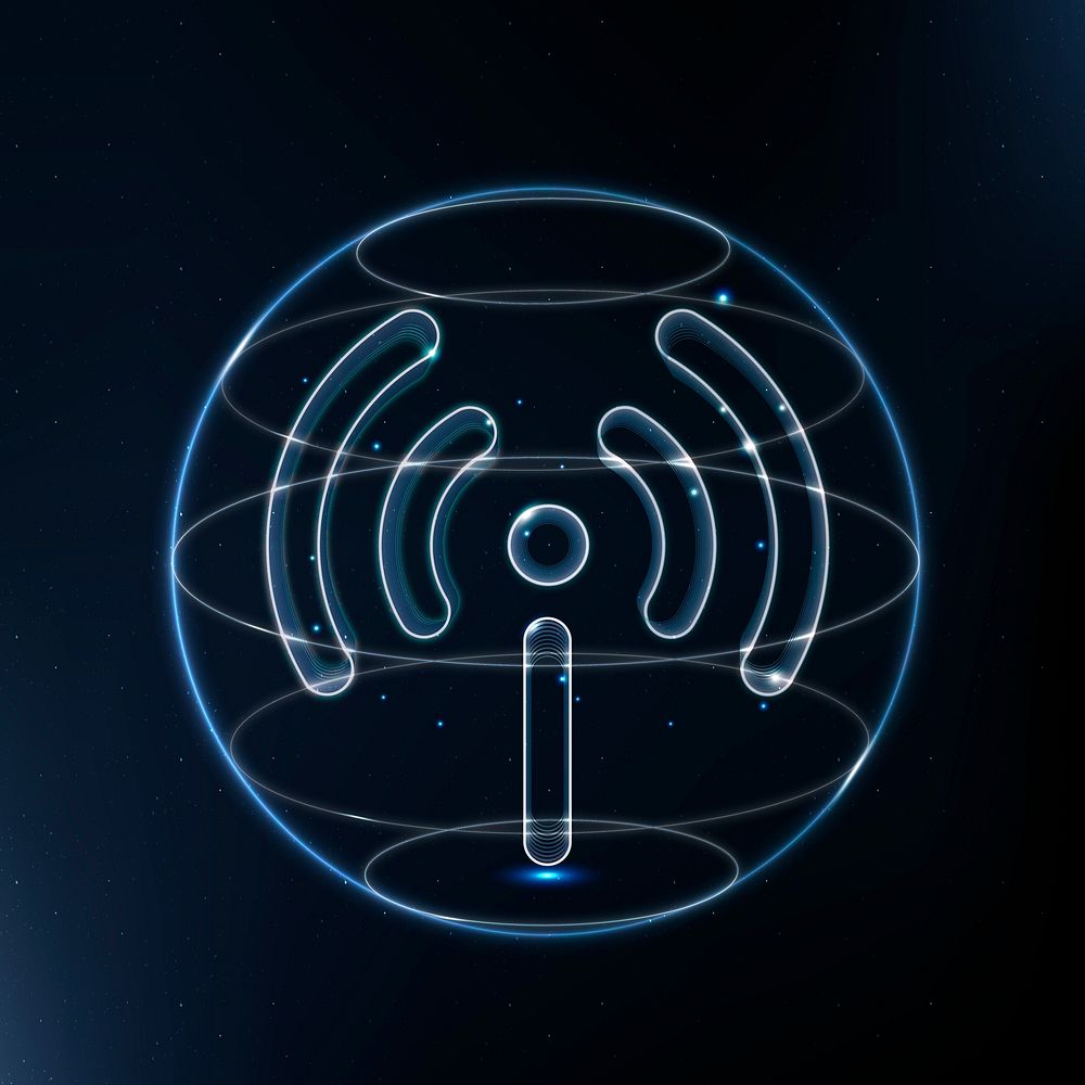 Hotspot network technology icon in blue on gradient background