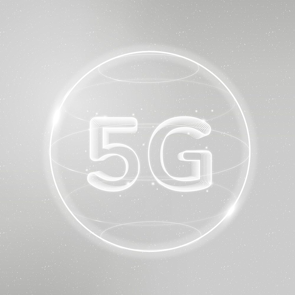 5g network technology icon psd in white on gradient background